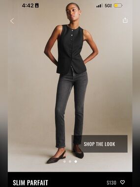 Sezane 
Slim parfait gray denim EU38